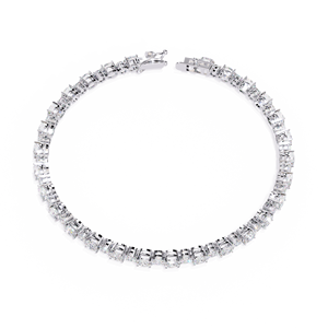 Women's White Gold Diamond Bracelet Round Brilliant Cut Natural D Color GIA Certified Classic Wedding Jewelry - Product Image 4