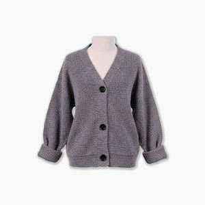 869 PSC Cardigan décontracté simple à col en V, couleur unie, anti-plis, tricoté en câble vietnamien, 100% acrylique, 3 boutons, épaules tombantes - Product Image 6