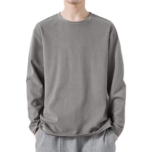 Good quality <b>Men</b> Front Casual Knitted Blank Quick Dry Breathable Solid Sports Workout Fitness <b>Long</b> Sleeve <b>T</b>-<b>Shirt</b> - Product Image 5