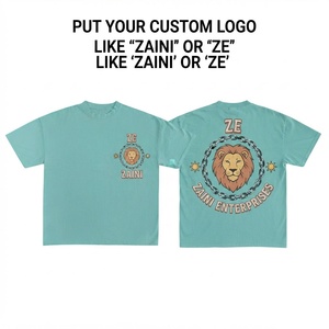 Men's Blank Front Custom Screen Print Anti-Wrinkle Regular Fit Premium Cotton Jersey 180 GSM <b>Turquoise</b> Casual Streetwear <b>T</b>-<b>Shirt</b> - Product Image 1