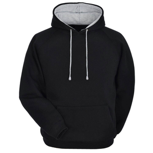 Men's Winter <b>Hoodie</b> Sweatshirt Embroidered Pocket <b>Red</b> Lining Drawstrings Casual Fit Regular Sleeves Solid Color 100% Cotton - Product Image 3