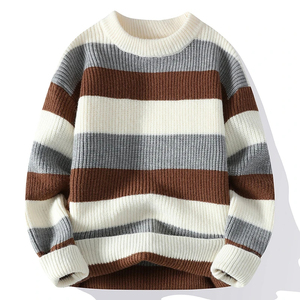 Best Selling OEM Sweater Long Sleeve Knitwear O Neck Pullover Men Clothes Fashion Knitted Men Sweater - Product Image 3