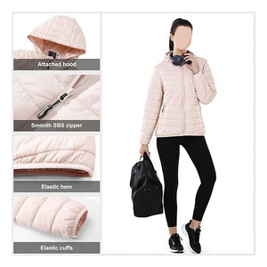 <b>Womens</b> <b>Packable</b> Lightweight Full Zip Puffer <b>Jacket</b> with Hood Quilted Winter Coat Casual Comfortable Warm Cozy Everyday Wear - Product Image 4