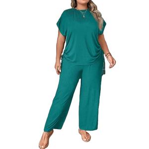 Camiseta de manga corta a la moda de verano para mujer, pantalones cortos a rayas, Conjunto de pijama de cintura elástica para ropa informal para el hogar del proveedor BD - Product Image 5