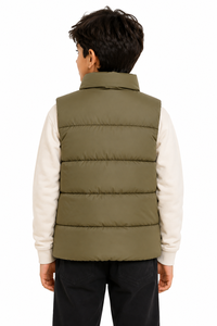 Gilet matelassé Livster pour garçons, sans manches, veste d'hiver chaude, gilet rembourré, col montant, fermeture éclair intégrale, léger et isolé - Product Image 3