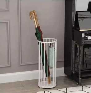 Moderno Soporte de Metal Blanco para Paraguas con Diseño de Gotas de Lluvia, Soporte Creativo para Bastones de Entrada, Estante Alto para Bastones - Product Image 4