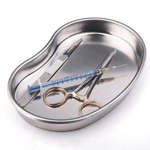 1 unidad de bandeja de acero inoxidable para tatuajes, almacenamiento de cosméticos, tarro, contenedor, botella, pinzas, bandeja médica, quirúrgica, dental - Product Image 6