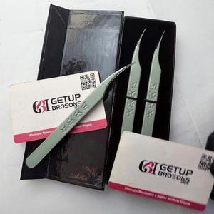 GETUP BROSONS Stainless Steel Anti-Magnetic Eyelash Tweezers Smooth Tip Butterfly Print Custom Logo Precision Tip <b>Box</b> Packaging - Product Image 5