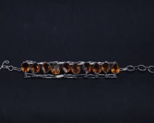 Zircon German Silver <b>Adjustable</b> <b>Bracelet</b> Sparkling Zircon Gemstone Cuff Handmade Fashion Jewelry - Product Image 2