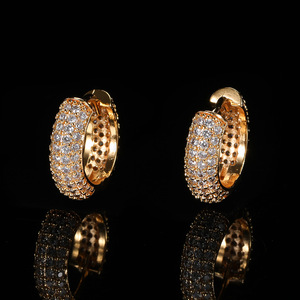 Boucles d'oreilles créoles en argent 925 avec diamants de laboratoire certifiés, légères, ronds et étincelants, bijoux raffinés pour femme - Product Image 6