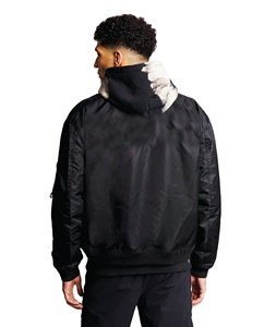 แจ็กเก็ตเบสบอลบอมเบอร์สำหรับผู้ชายเสื้อแจ็กเก็ตผ้าแคนวาสปักลายทำจากผ้าใบเสื้อแจ็กเก็ตผ้าไนลอนออกแบบได้ตามที่ต้องการสำหรับ MA1การบิน - Product Image 6