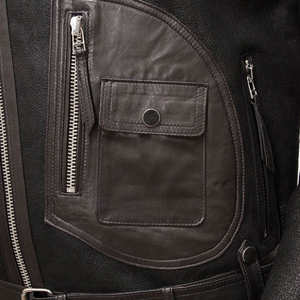 Chaqueta de cuero para hombre, abrigo de invierno informal grueso y cálido de piel auténtica, chaqueta de moda urbana para hombre, piel de oveja - Product Image 4