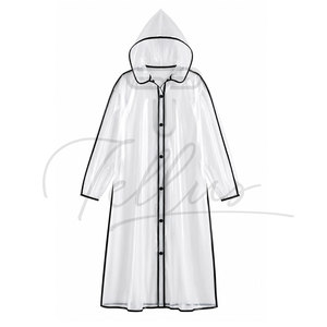 Manteau de pluie imperméable pour femmes, veste de pluie longue légère à capuche, manteau d'extérieur coupe-vent pour dames, vêtements de pluie réutilisables à la mode - Product Image 4