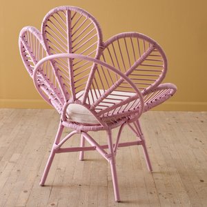 Silla de ratán de estilo nórdico con diseño floral, sillón de primera elección para comedor y sala de estar - Product Image 6
