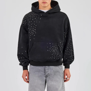 เสื้อฮู้ดดี้ประดับคริสตัล ไซส์ใหญ่ คุณภาพสูง ซิปประดับคริสตัล เหมาะสำหรับใส่ลำลองหรือสตรีทแวร์ ผลิตจากวัสดุที่ดีที่สุด - Product Image 1