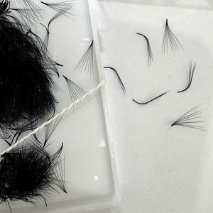 Extensions de cils thermocollées volume 3D-8D, naturelles, longues, noires mates, courbure CC/DD/LD/M, base pointue, cheveux synthétiques, logo personnalisé - Product Image 3