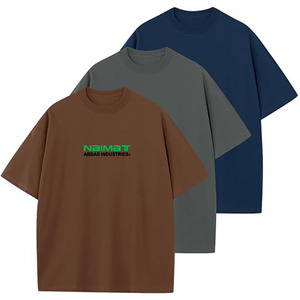 เสื้อยืดแขนสั้นผู้ชายทรงโอเวอร์ไซส์ ผ้าคอตตอนเจอร์ซีย์ คอกลม พิมพ์ลายตัวอักษร สไตล์ลำลอง - Product Image 2