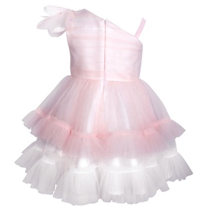 เดรสฟูฟ่องแขนกุดสีชมพูสำหรับเด็กผู้หญิงชุดกระโปรงสุ่มปักลายดอกแมกโนเลียฤดูใบไม้ผลิ - Product Image 2