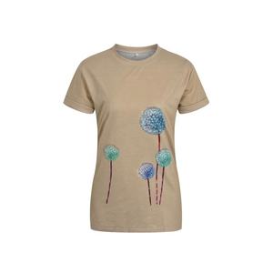 เสื้อยืดลำลองพิมพ์ลายแบบซับลิเมชั่นถักนิตติ้งเป็นมิตรกับสิ่งแวดล้อมสำหรับผู้หญิง ขายดีช่วงฤดูร้อน ราคาขายส่ง MOQ ต่ำ - Product Image 1