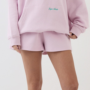 Personalized Custom <b>Womens</b> Hoodie <b>Shorts</b> Set Polyester Cotton Casual Style DTF Print OEM Lounge Matching Two Piece Winter Set - Product Image 4
