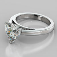 Diamant blanc certifié IGI de 2,00 carats, forme cœur, serti en canal, solitaire, pour femme, en argent sterling 925, or, cadeau de mariage