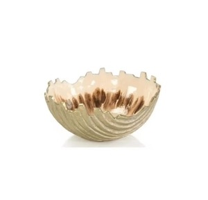 24 Carat Gold Plated Serving Bowl Gift Item Bowl Unique Design Gold Dry Fruit Bowl Home and <b>Table</b> Decor - Product Image 1