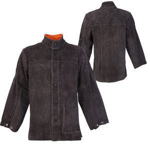 Veste de soudage noire résistante à la chaleur, manches longues, ignifuge 300 ° C-500 ° Coupes régulières avec coutures surjetées - Product Image 3