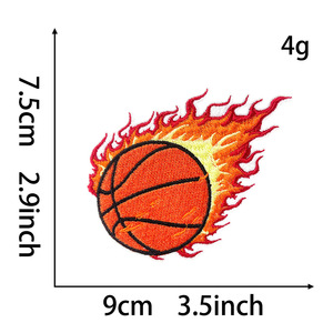 Ensemble d'appliques brodées thermocollantes Flaming Sports Ball - Product Image 2