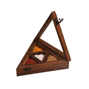 Wooden Spice Box Decorative Storage Organizer for Kitchen Accessories Spice Collection Masala Storage Herbs and Daily Cooking - Product Image 3