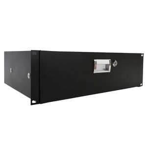 Gabinete de equipo de cajón de DJ negro 19 \ "3U con placa de acero 3 Llaves incluidas-Gabinete de herramientas negro - Product Image 3