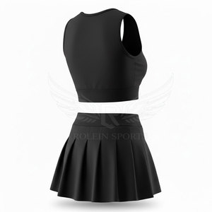 Uniforme de Animadoras para Mujer, Ligero, de Color Sólido, Transpirable, de Poliéster, Calidad Premium - Product Image 3