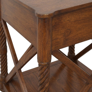 Mesita de Noche de Madera Tradicional de Lujo con 1 Cajón y Base en Forma de X para Dormitorio y Almacenamiento de Muebles de Hotel - Product Image 2