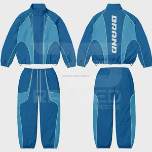 Newest Design Windbreaker Tracksuit DTF Logo 2 Piece Zipper <b>Jacket</b> and Trouser Set For Men's - Product Image 4