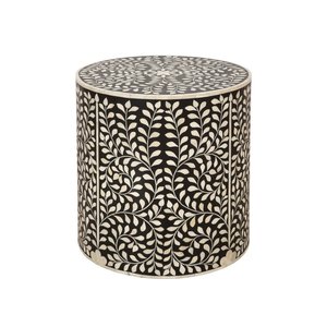 Floral Bone Inlay MDF Side Table and Wardrobe Handmade Smooth Finish Bedside table Bedroom End Table Artisan Furniture - Product Image 1