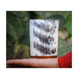 Viking Carved Glass Horn with customized logo Accessory Polished Style Animal Design Food-Grade Natural Crafts - Product Image 1