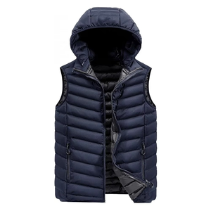 เสื้อกั๊กพัฟเฟอร์แบบไม่มีแขนสั่งทำขายส่ง ไซส์พลัส สีขาวสำหรับฤดูหนาว มีหลายกระเป๋า เสื้อกั๊กบุขนเป็ดสำหรับผู้ชาย - Product Image 5