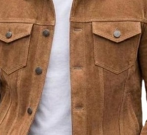 <b>Mens</b> <b>Suede</b> Leather <b>Jacket</b> Contemporary Casual Outerwear Smooth Feel OEM Custom Supplier Sample Service Available Premium Style - Product Image 2
