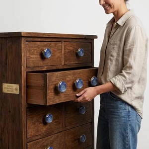 Poignée de meuble moderne en métal cristal MC 70 en forme de tulipe bleue pour armoire, tiroir, porte de maison ou de bureau - Product Image 2