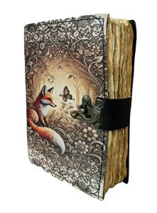 Cuaderno/Diario Rectangular de Cuero Hecho a Mano, Diseño Ecológico Árbol de la Vida, Encuadernado en Papel, con Borde Rústico, Promocional - Product Image 5