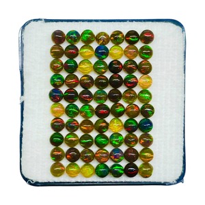 Opale éthiopienne noire naturelle 3mm ronde, cabochon chatoyant, pierres précieuses en vrac, prix de gros, lot de pierres précieuses pour la fabrication de bijoux - Product Image 6