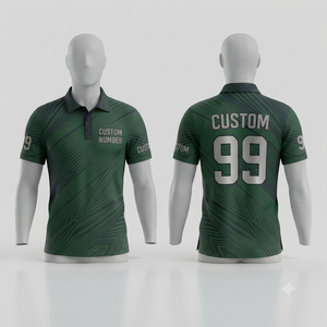 Camiseta Polo Personalizada con Patrón Geométrico para Hombre, Manga Corta, Impresión Digital, Transpirable, Deportiva, Uniforme de Equipo - Product Image 1