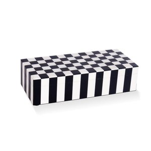 <b>Blue</b> and White Geometric Bone Inlay <b>Storage</b> Box Set Handmade Decorative Organizer <b>Boxes</b> with Abstract Triangle Pattern Luxury - Product Image 2