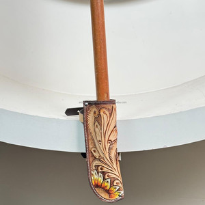 New Trendy Design Hand Tooled Leather Flag Holder Rustic Western Vibe Handmade Vintage <b>Pole</b> Mount for Outdoor Event & Home Decor - Product Image 5