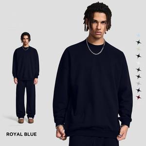 Sweat-shirts et hoodies unisexes pour hommes de haute qualité, 430 g/m², en coton 100 %, coupe ample, logo personnalisé, col rond - Product Image 5