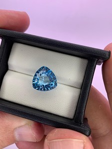 <b>Blue</b> Topaz Trillion <b>Cut</b> Loose Gemstone Natural Faceted Stone For Ring Pendant Jewelry Making Wholesale - Product Image 6
