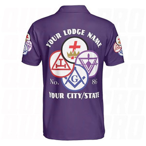 Camiseta Polo Masónica Personalizada con Nombre de Logia, Rito de York, Bordado Personalizado para Fraternidad Masónica - Product Image 3