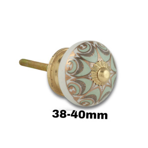 Tiradores de Cerámica con Diseño Floral Dorado Marroquí, Forma Hexagonal y Redonda, Estilo Industrial, para Dormitorio, Cocina y Armarios - Product Image 3