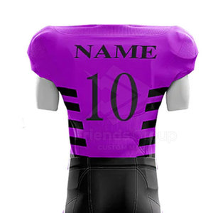 Ensemble d'uniformes de football américain pour hommes, nom d'équipe personnalisé, imprimé par transfert thermique, tissu 100% polyester, durable, respirant, col en V - Product Image 2
