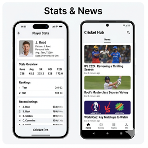 Application de scores de cricket RoyalCraft – Scores en direct, mises à jour des matchs, commentaires, statistiques et actualités sur le cricket IOS/Android/Linux/Mac - Product Image 4