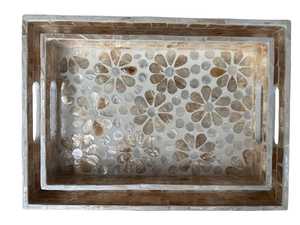 Ensemble de plateaux en nacre pour le Ramadan, avec incrustation MOP, classique, pliable, durable, pour salon - Product Image 3